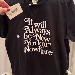 Black Graphic T-Shirt with White Text